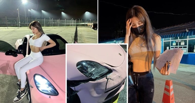 Malaysian influencer who faced backlash for wearing áo dài with no pants crashes Porsche