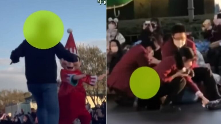 Video: Tokyo Disneyland cast members tackle parade crasher
