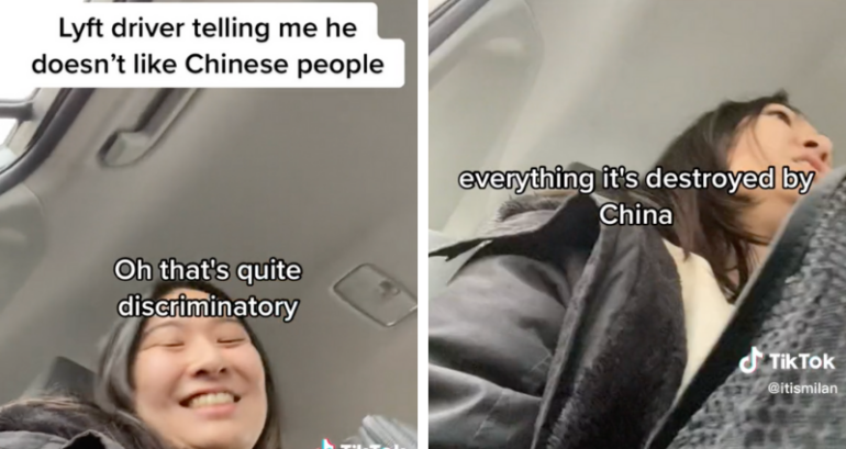 ‘Everything is destroyed by China’: TikToker’s conversation with racist Lyft driver goes viral
