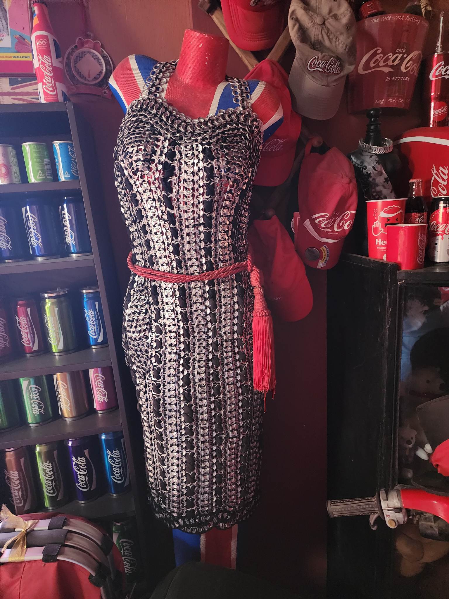 Gown made with soda can pull tabs