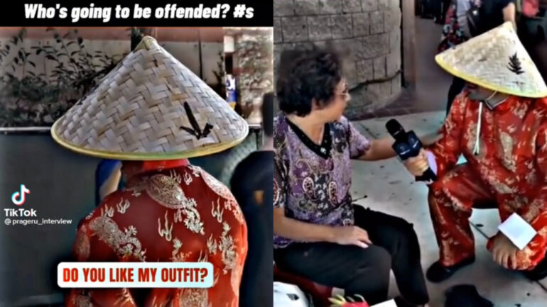 Viral TikTok shows white host in Chinese outfit interviewing strangers to see if they are offended