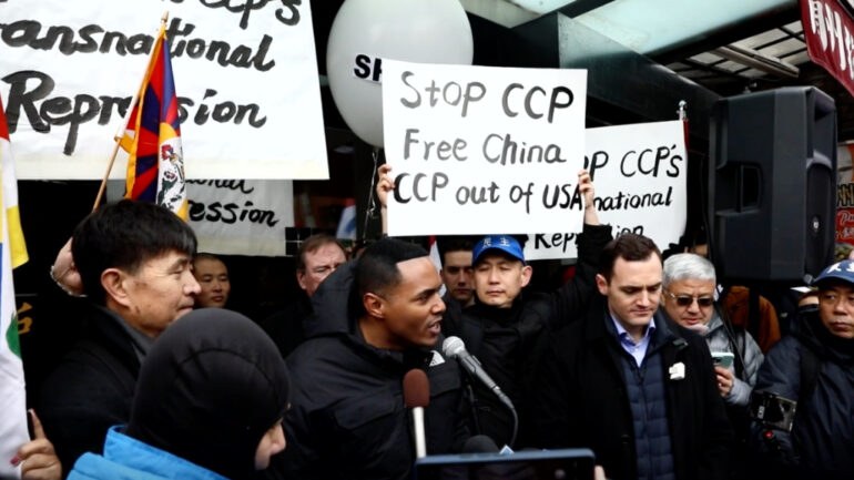 Protestors gather at Chinese ‘police station’ in NYC to demand CCP stop spying on Chinese diaspora
