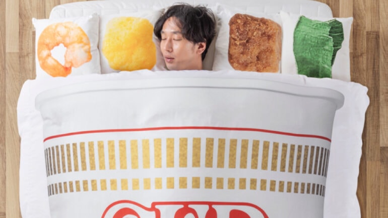 Nissin’s Cup Noodle bedding set is what dreams are made of