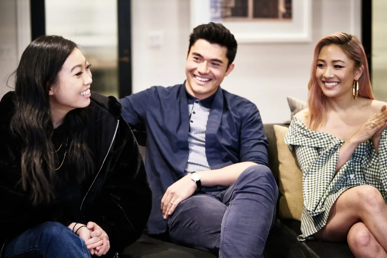Crazy Rich Asians cast members seated together during their NextShark interview