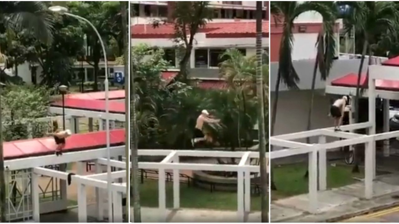 Man S Breathtaking Parkour Stunt In Singapore Is Absolute Insanity