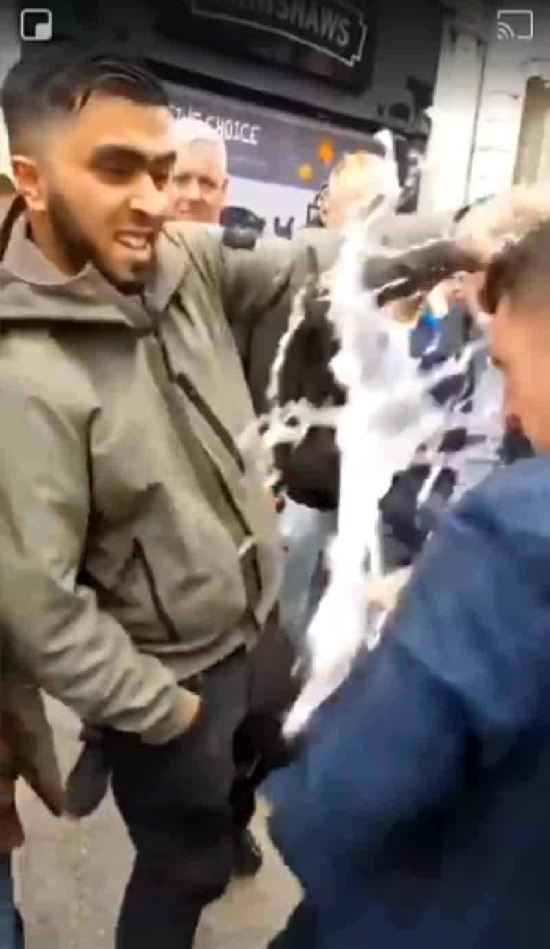 The Asian man who doused far-right activist Tommy Robinson with a milkshake has started to receive death threats following the incident in England on Thursday.