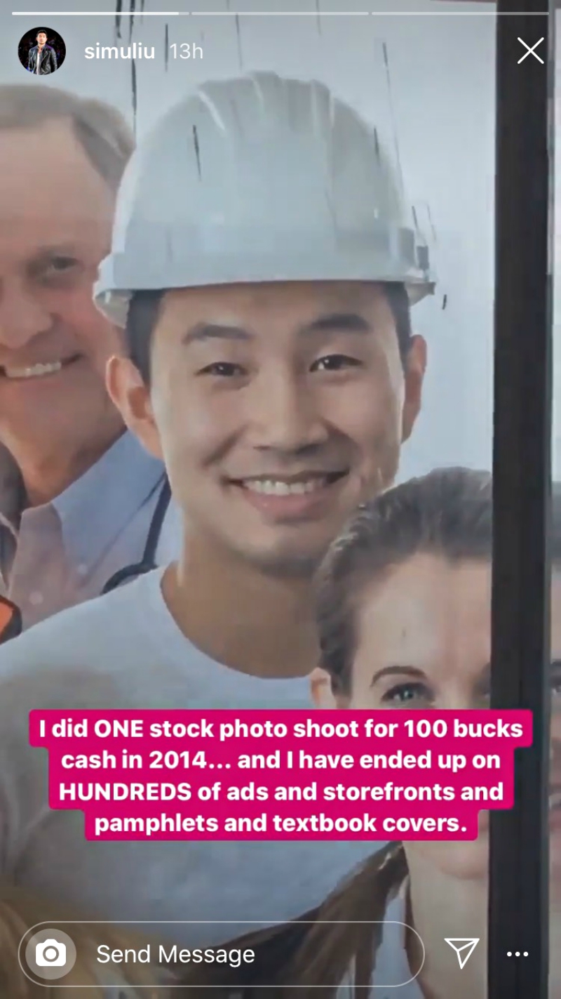 Simu Liu Regrets Doing $100 Stock Photo Gig Because His ...