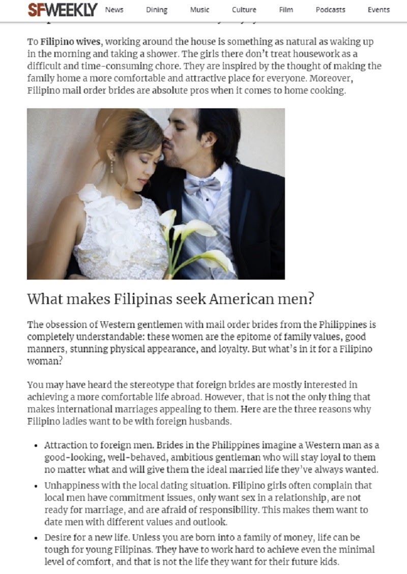 Sponsored posts on SFWeekly promote Oriental brides with natural attraction to foreign men
