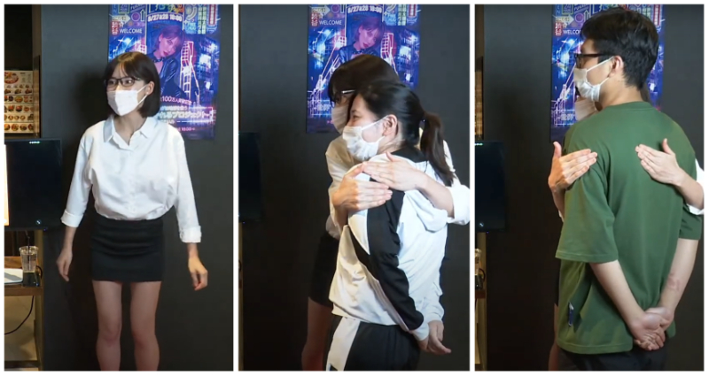 japanese adult film actress hugs fans